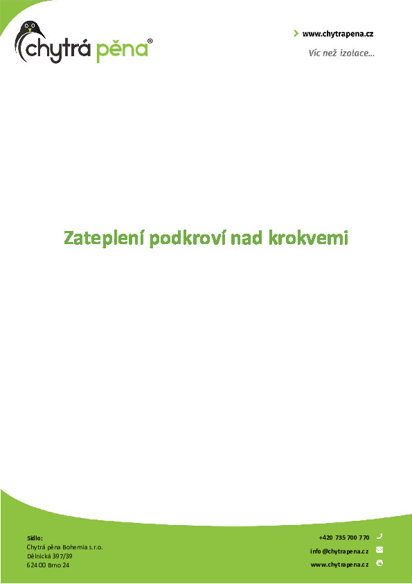Zateplení podkroví nad krokvemi
